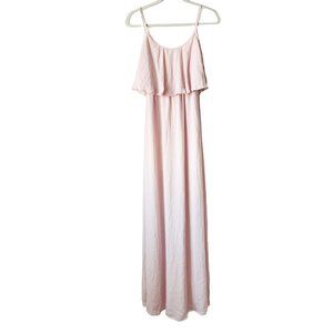 SHOW ME YOUR MUMU Weddings Caitlin Ruffle Maxi Dress Size Small Pink